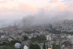 Smoke Seen Over Beirut As Day Breaks, Following Israeli Strikes Overnight Smoke Seen Over Beirut As Day Breaks, Following Israeli Strikes Overnight