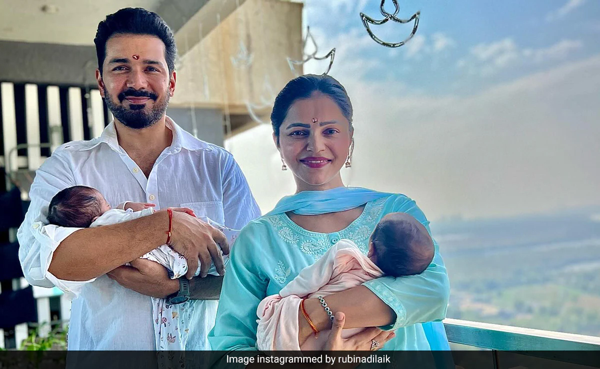 Navratri 2024: Rubina Dilaik And Abhinav Shukla Reveal Faces Of Daughters Edhaa And Jeeva