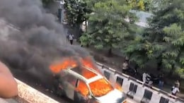 Video: Burning Car On Jaipur Road Sparks Panic Among Commuters