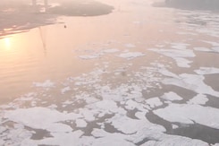 Toxic Foam Floats In Yamuna River Amid Delhi's Soaring Pollution Level Toxic Foam Floats In Yamuna River Amid Delhi's Soaring Pollution Level