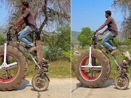 आगे ट्रक पीछे लगा है स्कूटर का पहिया, अजीब बाइक को देख चकराया लोगों का सिर, बोले- नॉर्मल से ज्यादा नॉर्मल है...