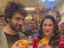 Kartik Aaryan's Pune Pit Stop Turns Into A 'Vada Pav Date' With Madhuri Dixit