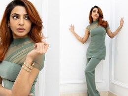 Samantha Ruth Prabhu In Sage Green Sheer Panelled Co-Ords Sets The Tone For A Stylish Autumn
