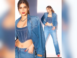 Kriti Sanon's Autumn Is Denim-On-Denim Coded In A Corset, Jacket And Jeans Kriti Sanon's Autumn Is Denim-On-Denim Coded In A Corset, Jacket And Jeans