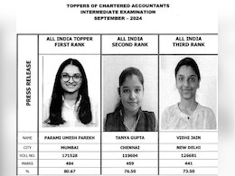 ICAI CA Inter 2024 रिजल्ट घोषित, मुंबई की परमी पारेख टॉपर, टॉप थ्री पोजिशन पर महिलाओं का दबदबा ICAI CA Inter 2024 रिजल्ट घोषित, मुंबई की परमी पारेख टॉपर, टॉप थ्री पोजिशन पर महिलाओं का दबदबा