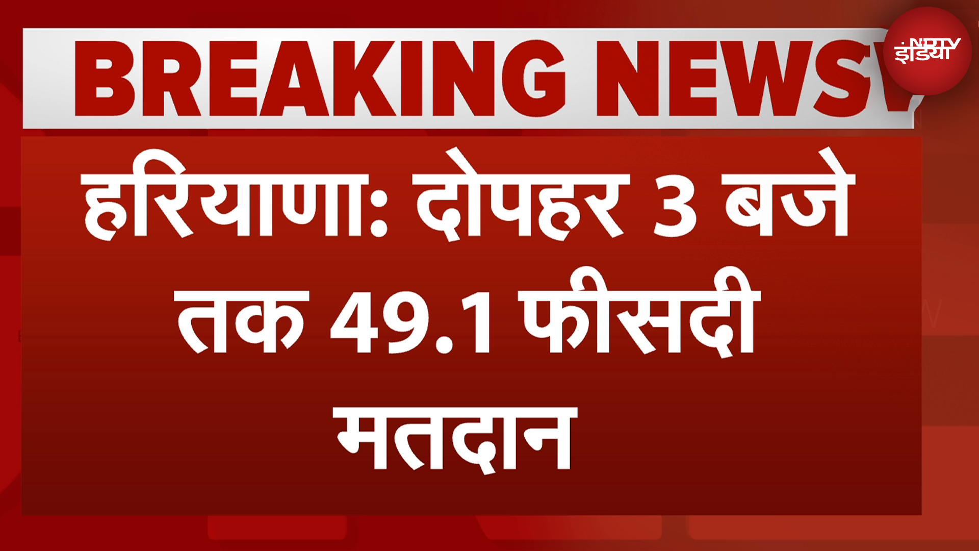 Haryana Elections Voting: हरियाणा की 90 सीटों पर दोपहर 3 बजे तक 49.1 फीसदी मतदान हुआ Haryana Elections Voting: हरियाणा की 90 सीटों पर दोपहर 3 बजे तक 49.1 फीसदी मतदान हुआ