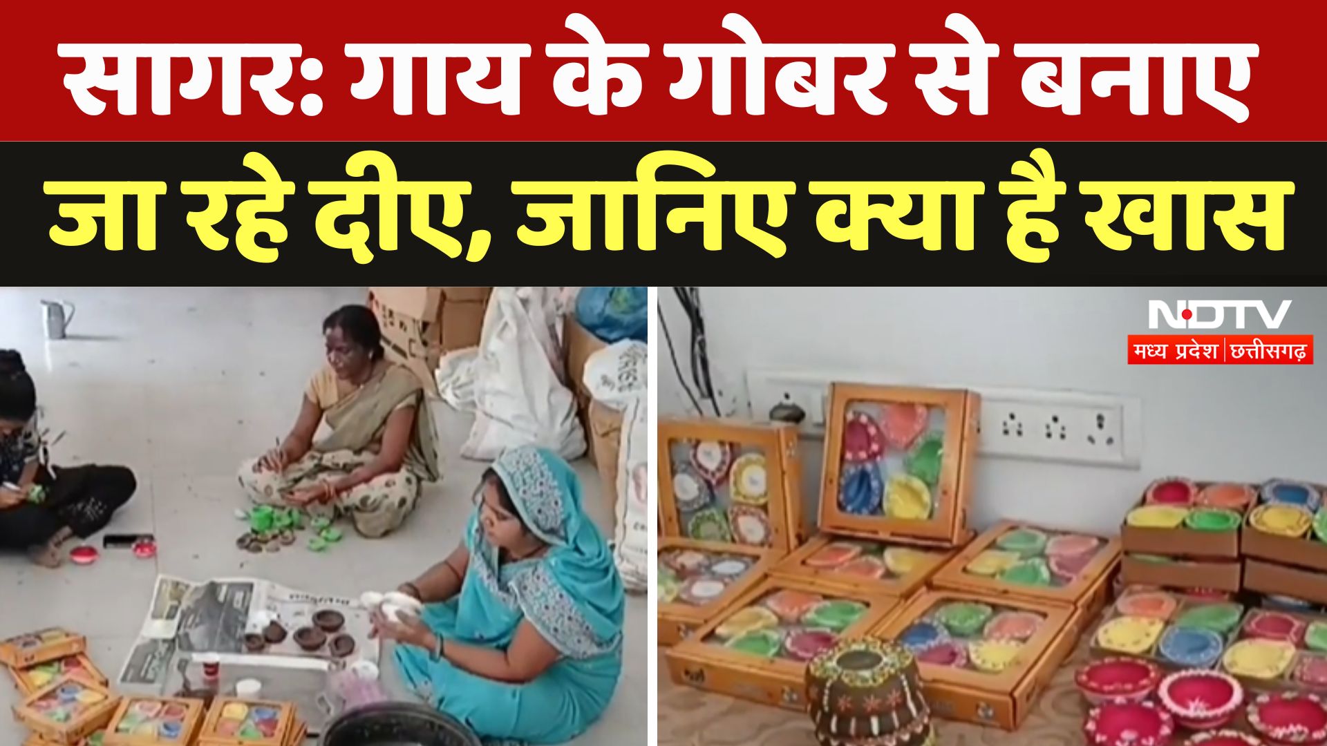 Sagar News: Cow के गोबर से बनाए जा रहे दीए, जानिए क्या है खास