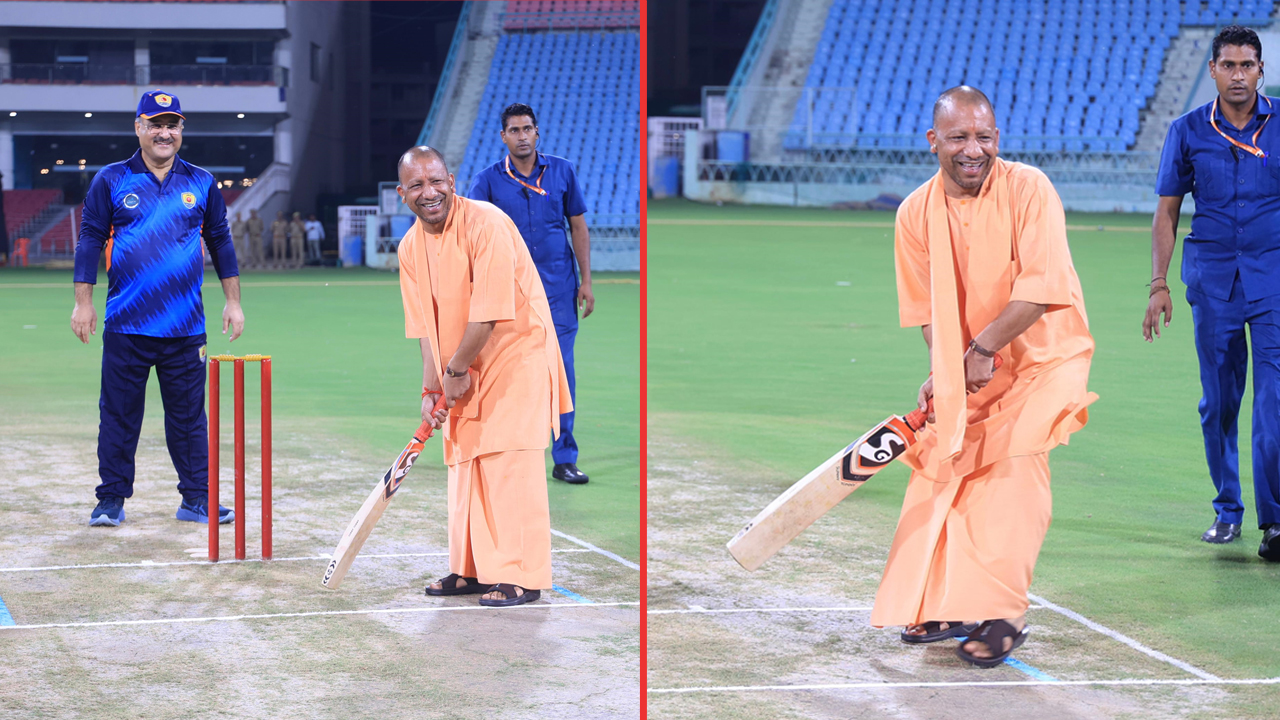 UP CM Yogi Adityanath Plays Cricket At All India Advocates Cricket Tournament