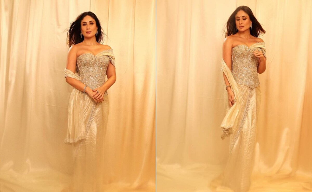 At The Trailer Launch Of Singham Again, Kareena Kapoor Sparkles Brighter  Than A Million Stars Put Together In A Corset Manish Malhotra Saree