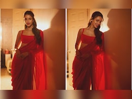 Triptii Dimri Follows Suhana Khan's Lead And Dons This Diwali Fashion Trend In A Beautiful Red <i>Saree</i>