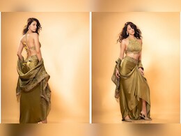 Disha Patani's Backless Olive Green Co-Ord Set Looks Fabulously Fashionable For A Festive Outing