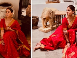 Nayanthara In A Timeless Red Silk <i>Saree</i> Is As Festive As It Gets For Navratri 2024