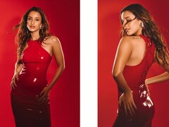 Triptii Dimri Is Making Sure It's A Red Letter Night In A Latex Bodycon Yves Saint Laurent Midi Dress