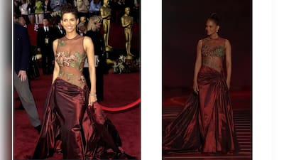 halle berry elie saab red dress Halle Berry Just Rewore Her Iconic 2002 Oscars Dress