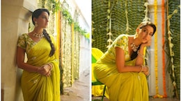 Nora Fatehi's Zesty Floral Lime Green Saree Brings Ethnic Spring Style To Autumn