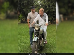 A Blockbuster Frame Featuring Salman Khan With Salim Khan: "Dad's First Bike" A Blockbuster Frame Featuring Salman Khan With Salim Khan: "Dad's First Bike"