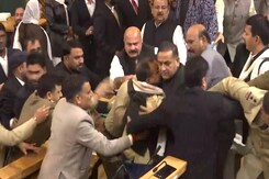 BJP, PDP MLAs Physically Lifted By Marshals & Evicted Out Of J&k Assembly BJP, PDP MLAs Physically Lifted By Marshals & Evicted Out Of J&k Assembly