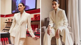 Mom-To-Be Athiya Shetty Powers Through In A Pleated White Rimzim Dadu Pantsuit