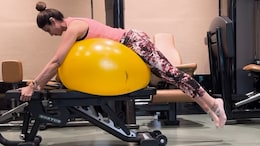 Shilpa Shetty's Prone Reverse Hypers On A Swiss Ball Is The Ultimate "Monday Motivation"