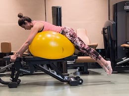 Shilpa Shetty's Prone Reverse Hypers On A Swiss Ball Is The Ultimate "Monday Motivation"