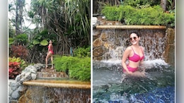 "Once Upon A November" Amyra Dastur Looked Beach Holiday Chic In A Pink Swim Set