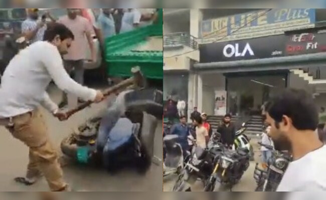 Watch: Customer Smashes Ola Scooter With Hammer, Video Goes Viral