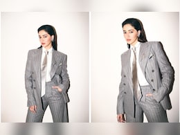 Ananya Panday Means Serious Business In An Androgynous Grey Pinstripe Suit With A Tie