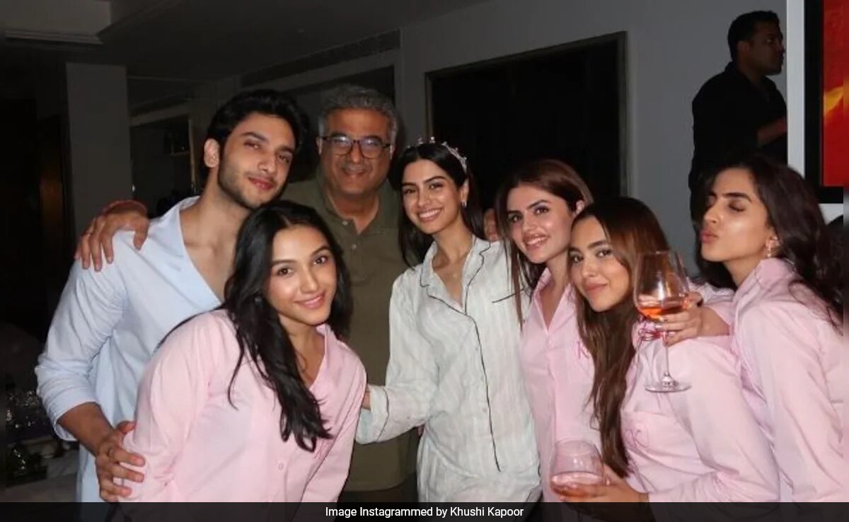 Khushi Kapoor's Rumoured Boyfriend Vedang Raina Poses With Boney Kapoor At Her Birthday Special Pyjama Party. Janhvi Kapoor Gives It A Miss