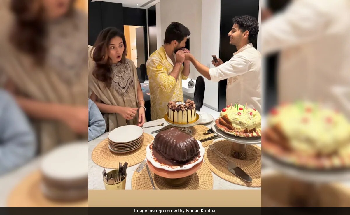 Watch: Ishaan Khatter Feeds Birthday Cake To Brother Shahid Kapoor. Bonus - Mira Rajput's Epic Expression