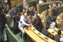 Chaos In Jammu And Kashmir Assembly Again, MLAs Face Off Over Article 370 Chaos In Jammu And Kashmir Assembly Again, MLAs Face Off Over Article 370