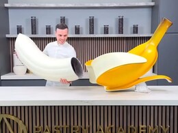 Chef Amaury Guichon's 66-Inch Chocolate Banana Sculpture Earns Guinness Record Chef Amaury Guichon's 66-Inch Chocolate Banana Sculpture Earns Guinness Record