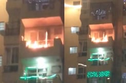 Fire Breaks Out In An Apartment In Ghaziabad Residential Society Fire Breaks Out In An Apartment In Ghaziabad Residential Society