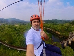 Rahul Gandhi Takes Kerala's Longest Zipline In Landslide-Hit Wayanad