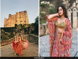 Today's Festive Splendour Is Brought To You By Sonakshi Sinha In A Printed <i>Lehenga</i> With A Shrug Today's Festive Splendour Is Brought To You By Sonakshi Sinha In A Printed <i>Lehenga</i> With A Shrug