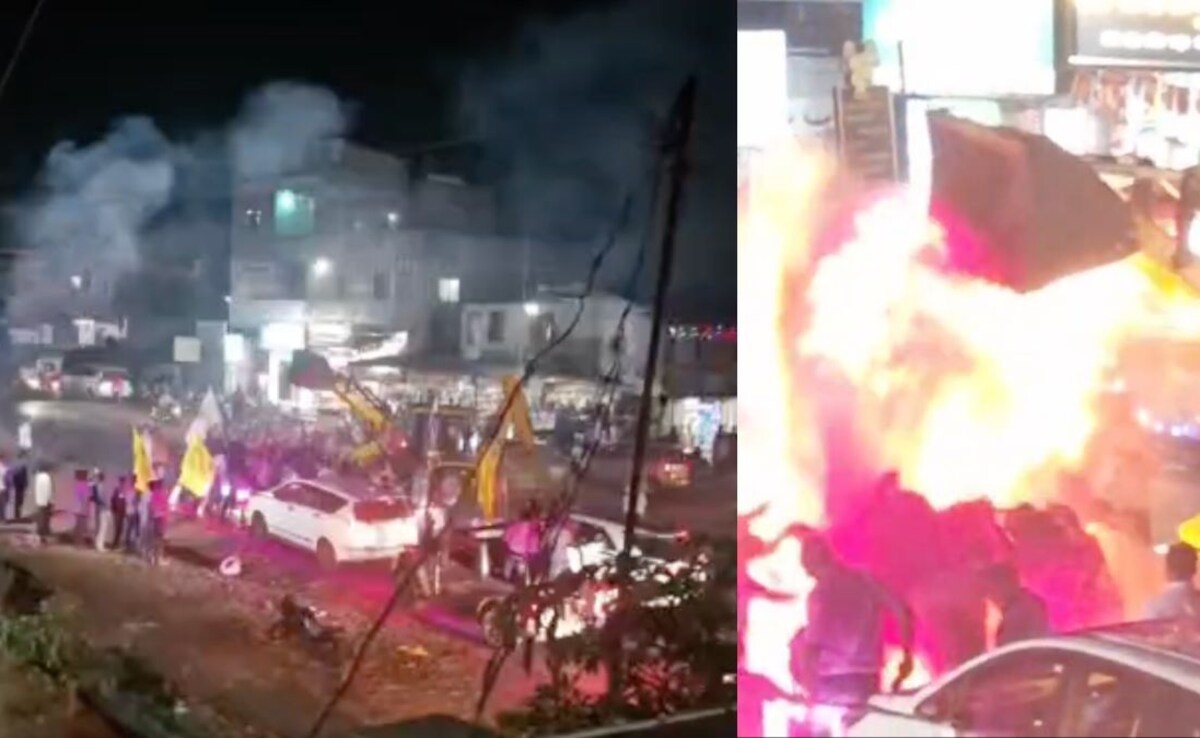 Video: Fire Erupts During Aarti To Mark Election Victory In Maharashtra