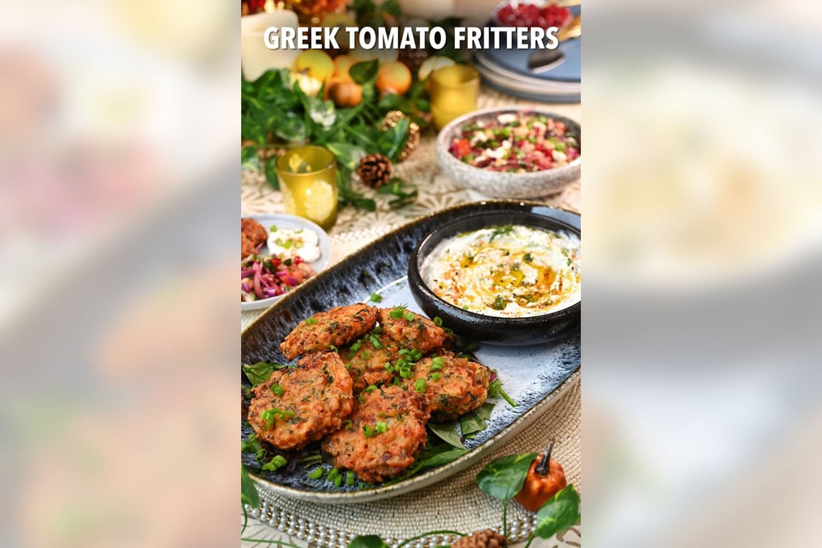 Nidhi Bothra's Perfect Thanksgiving Side Dish with Zesty Tzatziki: Greek Tomato Fritters
