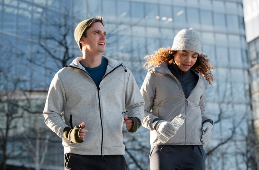 Instead of sitting at a desk during phone calls or meetings, walk around your space to take the meeting