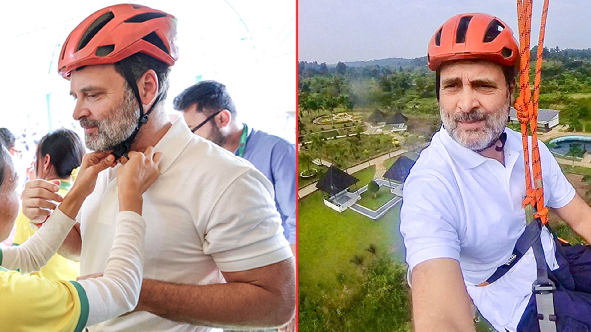 Rahul Gandhi Takes Kerala's Longest Zipline In Landslide-Hit Wayanad