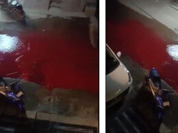 आधी रात को खून जैसी चीज से लाल हुईं हैदराबाद की सड़कें, भयानक नज़ारा देख सहम गए लोग, वायरल हुआ Video