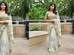 Nora Fatehi's Festive Season Fever Runs High In A Sheer White And Gold <i>Saree</i>