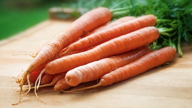 Carrots are high in beta-carotene