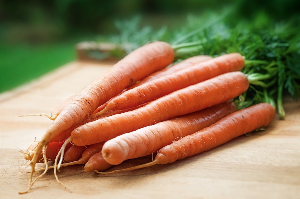 Carrots are high in beta-carotene