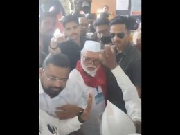 Workers Of Sharad Pawar's NCP Stop Chhagan Bhujbal From Entering Voting Booth Workers Of Sharad Pawar's NCP Stop Chhagan Bhujbal From Entering Voting Booth