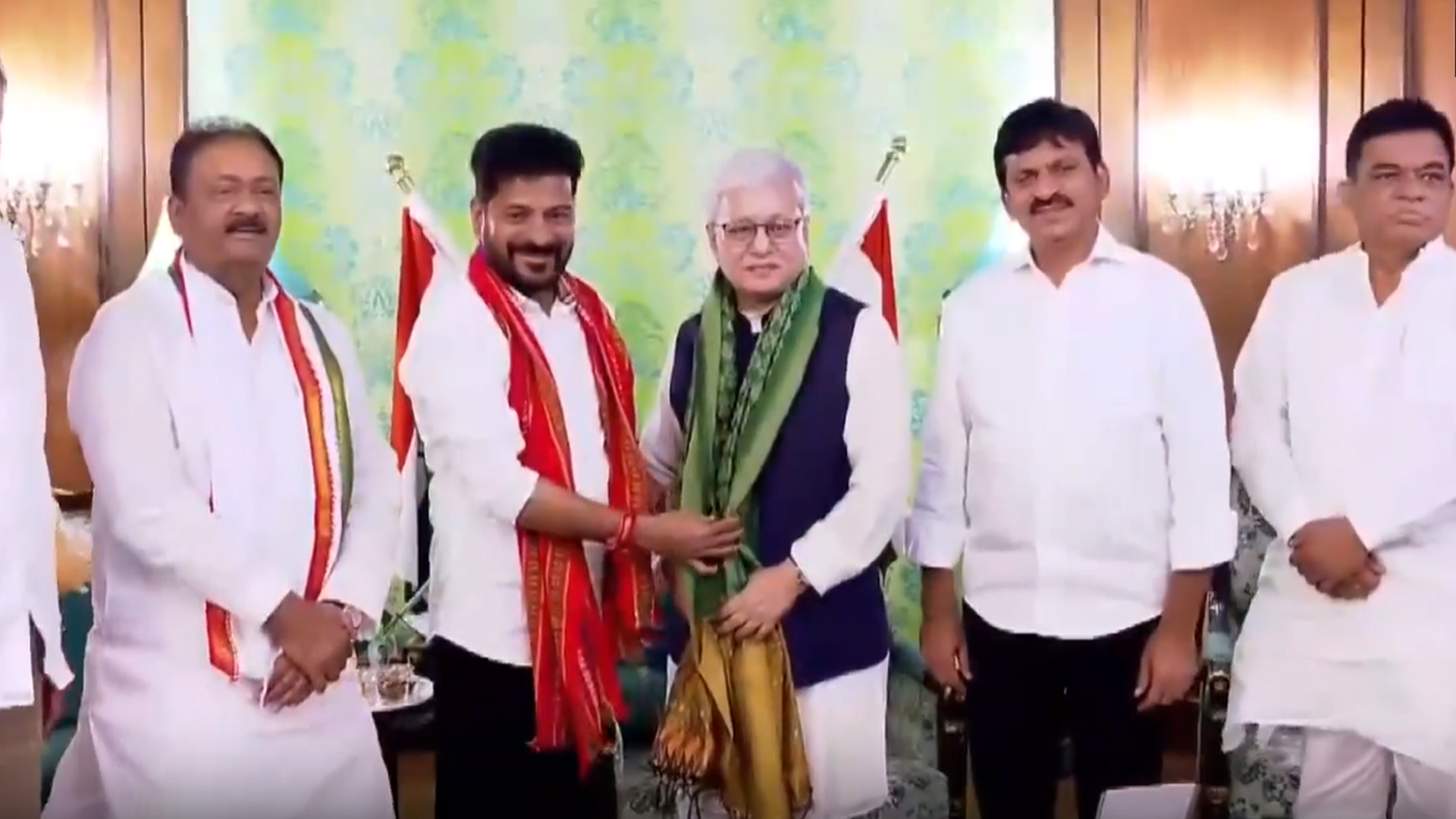 Telangana CM Revanth Reddy Meets Governor Jishnu Dev Varma At Raj Bhavan