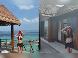 Palak Tiwari Made Her "Maldivian Paradise" Look Fabulously Fashionable In A Classic Black Swim Set