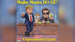 <i>"Mujhe Muska Do Ge?"</i> - Amul's Topical Unites Trump And Musk In A Witty Manner