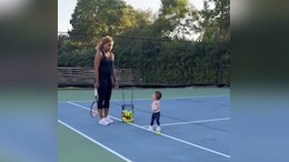 Serena Williams' 1-Year Old Daughter, Adira, Isn't "Too Young" To Bond Over Tennis