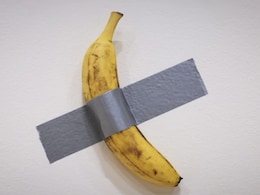 "Comedian", Banana Taped To A Wall, Sells For $6.2 Million In New York "Comedian", Banana Taped To A Wall, Sells For $6.2 Million In New York