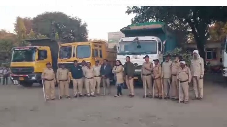 MP: अवैध रेत परिवहन के खिलाफ बड़ी कार्रवाई, 10 ओवरलोड डंपर जब्त