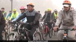Sports Minister Mansukh Mandaviya Flags Off 'Fit India' Cycling Movement In Delhi